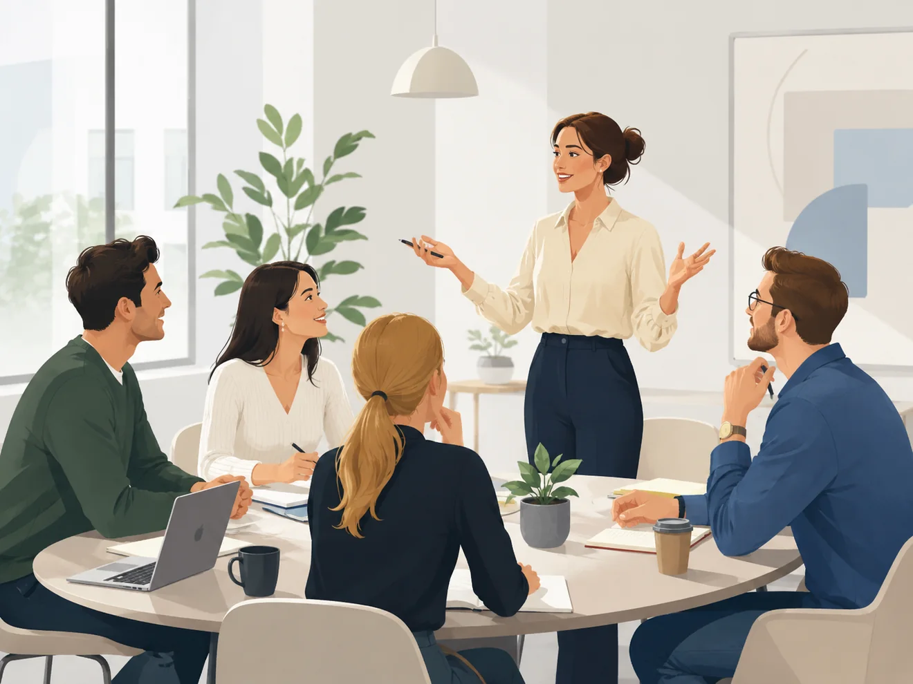 Ilustracja praktycznych zajęć z angielskiego do pracy